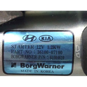 Recambio de motor arranque para hyundai i10 iii (ac3, ai3) 1.2 mpi referencia OEM IAM 3610007100  