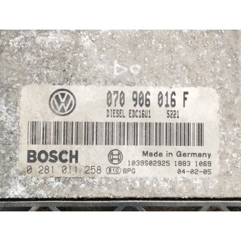 Recambio de centralita motor uce para volkswagen touareg (7la) 2.5 tdi referencia OEM IAM 070906016F 0281011258 1039S02925