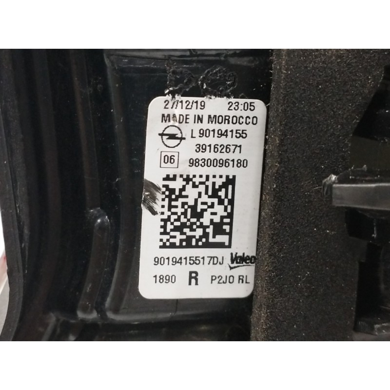 PILOTO TRASERO DERECHO INTERIOR 9830096180