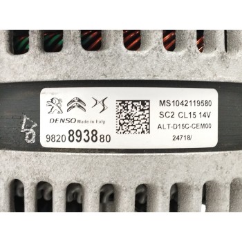 Recambio de alternador para peugeot 2008 (--.2013) 1.5 blue-hdi referencia OEM IAM 9820893880 MS1042119580 CL15