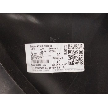 Recambio de guarnecido puerta delantera derecha para citroën c4 iii (ba_, bb_, bc_) 1.2 puretech 130 (bahnsa, bahnsb) referencia