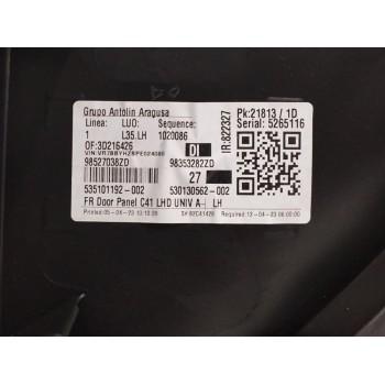 Recambio de guarnecido puerta delantera izquierda para citroën c4 iii (ba_, bb_, bc_) 1.2 puretech 130 (bahnsa, bahnsb) referenc