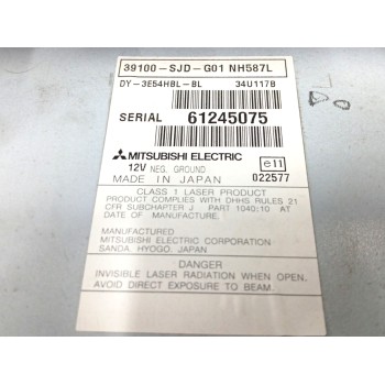 Recambio de sistema audio / radio cd para honda fr-v (be) 1.7 cat referencia OEM IAM 39100SJDG01  