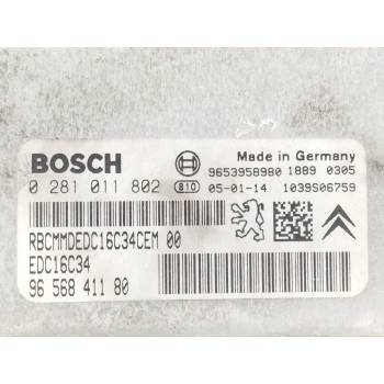 Recambio de centralita motor uce para citroën xsara picasso 1.6 16v hdi fap referencia OEM IAM 9653958980 0281011802 