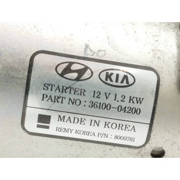 Recambio de motor arranque para hyundai kona 1.0 tgdi cat referencia OEM IAM 3610004200  