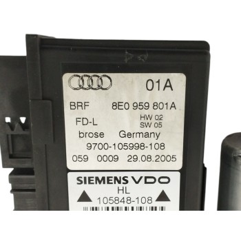 Recambio de elevalunas trasero izquierdo para audi a4 berlina (8e) 2.0 tdi referencia OEM IAM 8E0839461B 8E0959801A 
