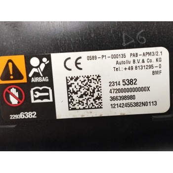 Recambio de airbag delantero derecho para opel insignia berlina 2.0 16v cdti referencia OEM IAM 23145382 366398980 