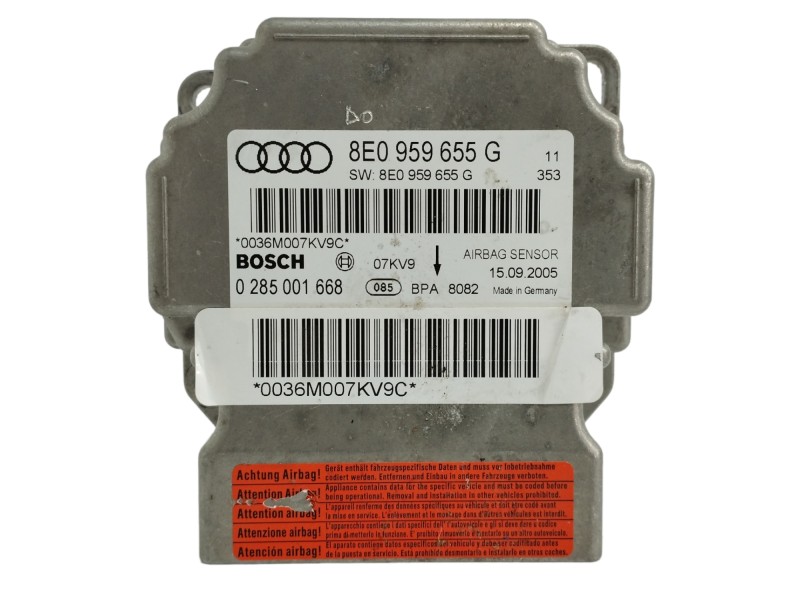 Recambio de centralita airbag para audi a4 berlina (8e) 2.0 16v tfsi referencia OEM IAM 8E0959655G 0285001668 