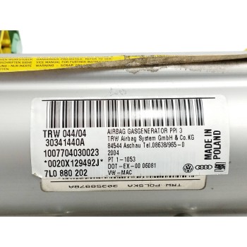 Recambio de airbag delantero derecho para volkswagen touareg (7la) 2.5 tdi referencia OEM IAM 7L0880202  