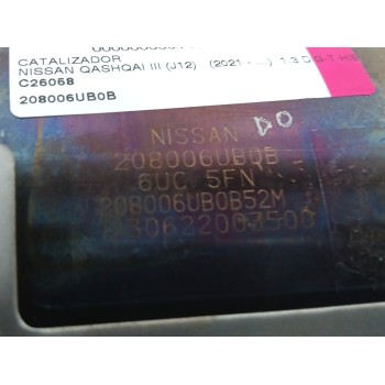 Recambio de catalizador para nissan qashqai iii (j12) (2021 - ...) 1.3 dig-t hibrido suave referencia OEM IAM 208006UB0B  