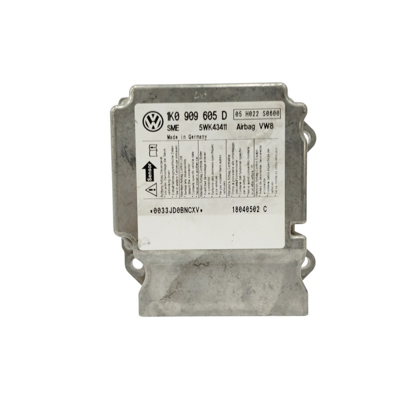 Recambio de centralita airbag para volkswagen golf v berlina (1k1) 1.9 tdi referencia OEM IAM 1K0909605D 5WK43411 