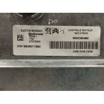 Recambio de centralita motor uce para peugeot 5008 1.2 12v e-thp referencia OEM IAM 9826380880 A2C1619530001 