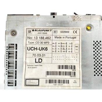 Recambio de sistema audio / radio cd para opel astra gtc 16v referencia OEM IAM 13188462 453116246 CD30MP3