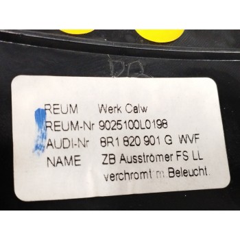 Recambio de rejilla aireadora para audi q5 (8r) 2.0 16v tdi referencia OEM IAM 8R1820901G DELANTERA IZQUIERDA 9025100L0198