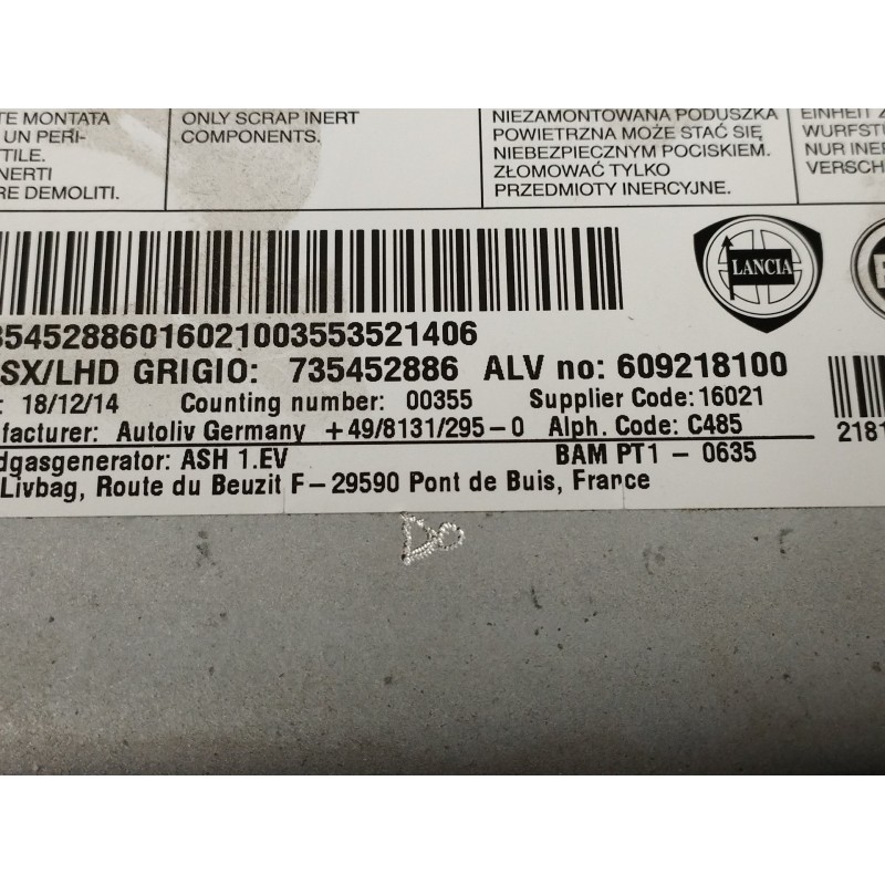 AIRBAG DELANTERO IZQUIERDO DE RODILLAS 609218100