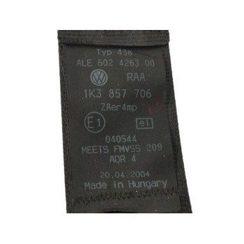 Recambio de cinturon seguridad delantero derecho para volkswagen golf v berlina (1k1) 1.9 tdi referencia OEM IAM 1K3857706  