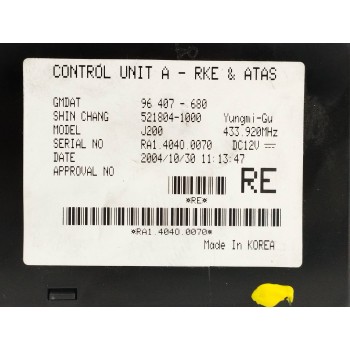 Recambio de modulo electronico para chevrolet nubira berlina 1.6 cat referencia OEM IAM 96407680  