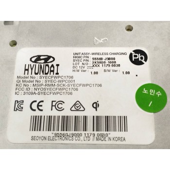 Recambio de modulo electronico para hyundai kona 1.0 tgdi cat referencia OEM IAM 95560J9000 CARGADOR INALAMBRICO 3K5B301000