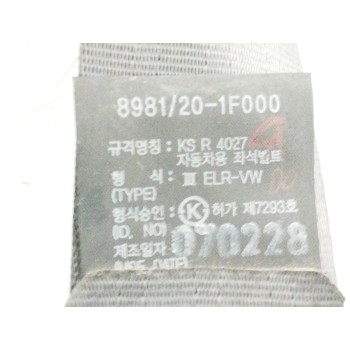 Recambio de cinturon seguridad trasero derecho para kia sportage 2.0 crdi referencia OEM IAM 8981201F000  