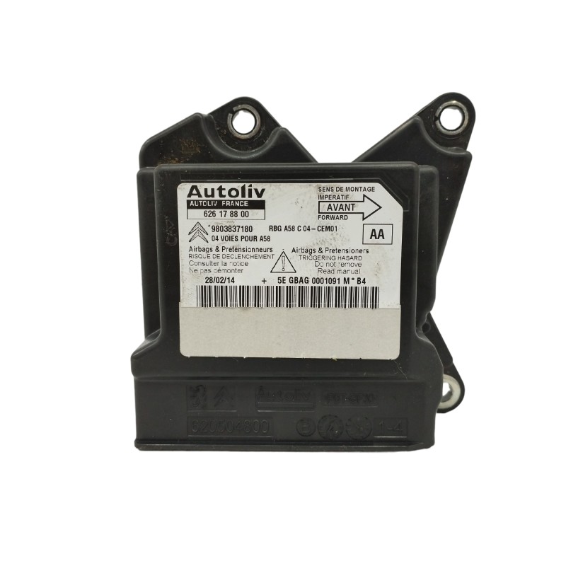 Recambio de centralita airbag para citroën c3 picasso 1.6 hdi fap referencia OEM IAM 9803837180 626178800 