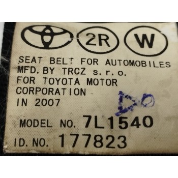 Recambio de cinturon seguridad trasero derecho para toyota corolla verso (r1) 2,2 d-4d sport referencia OEM IAM 7L1540 FILA CENT