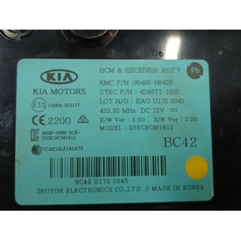 Recambio de modulo electronico para kia rio (yb) 1.0 tgdi cat referencia OEM IAM 95400H8420  