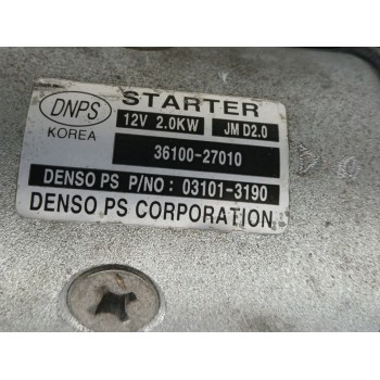 Recambio de motor arranque para kia sportage ii (je_, km_) 2.0 crdi 4wd referencia OEM IAM 3610027010 031013190 