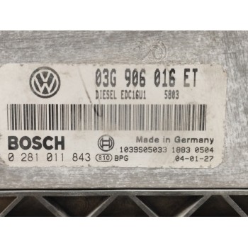 Recambio de centralita motor uce para volkswagen golf v berlina (1k1) 2.0 tdi referencia OEM IAM 03G906016ET 0281011843 