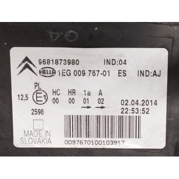 Recambio de faro izquierdo para citroën c3 picasso 1.6 hdi fap referencia OEM IAM 9681873980  