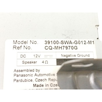 Recambio de sistema audio / radio cd para honda cr-v (re) 2.2 dtec cat referencia OEM IAM 39100SWAG012M1 CQMH7970G 