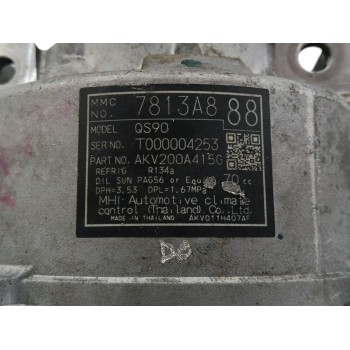 Recambio de compresor aire acondicionado para mitsubishi asx (ga0w) challenge 2wd referencia OEM IAM 7813A888 QS90 