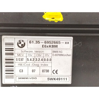 Recambio de modulo electronico para bmw serie 5 berlina (e60) 2.5 24v turbodiesel cat referencia OEM IAM 61356952665 5WK49111 