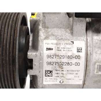 Recambio de compresor aire acondicionado para citroën c4 picasso ii 1.6 bluehdi 120 referencia OEM IAM 9827529180 9827552280 