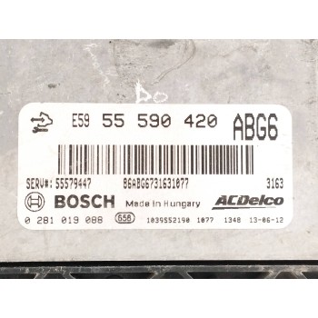 Recambio de centralita motor uce para opel insignia a (g09) 2.0 cdti (68) referencia OEM IAM 55590420 0281019088 55579447