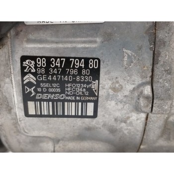 Recambio de compresor aire acondicionado para peugeot 5008 1.5 blue-hdi fap referencia OEM IAM 9834779480 9834779680 5SEL12C