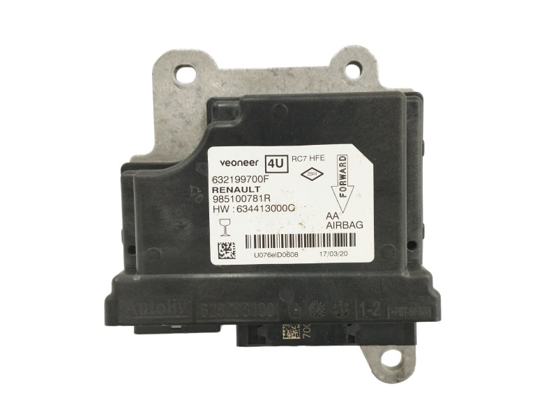 Recambio de centralita airbag para renault kadjar 1.5 blue dci diesel fap referencia OEM IAM 985100781R 632199700F 