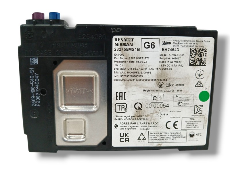 Recambio de modulo electronico para nissan qashqai iii (j12) (2021 - ...) 1.3 dig-t hibrido suave referencia OEM IAM 282755MS1B 