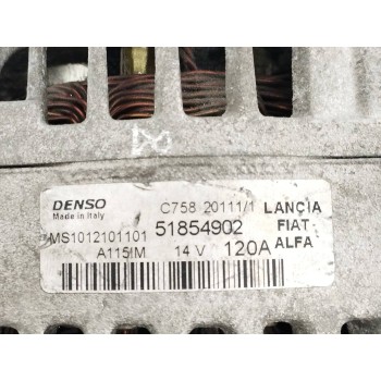 Recambio de alternador para fiat croma (194) 1.9 8v multijet dynamic referencia OEM IAM 51854902 MS1012101101 120A