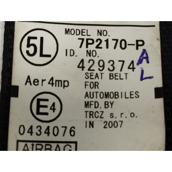 Recambio de cinturon seguridad delantero izquierdo para peugeot 107 1.0 cat (384f) referencia OEM IAM 7P2170P  