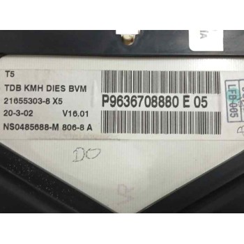 Recambio de cuadro instrumentos para peugeot 307 (s1) 2.0 hdi fap cat referencia OEM IAM 9636708880  