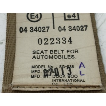 Recambio de cinturon seguridad trasero central para ssangyong rodius 2.7 turbodiesel cat referencia OEM IAM SG-538 TERCERA FILA 