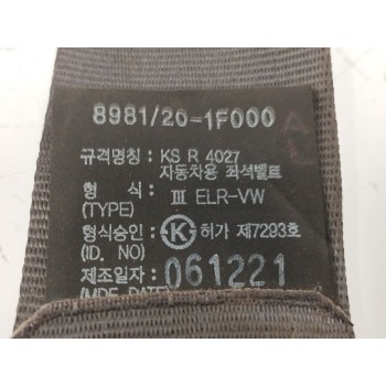 Recambio de cinturon seguridad trasero derecho para kia sportage 2.0 crdi referencia OEM IAM 898201F000  