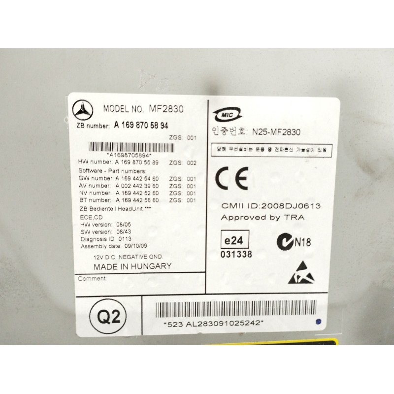 SISTEMA AUDIO / RADIO CD