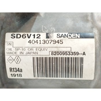 Recambio de compresor aire acondicionado para renault clio iii authentique referencia OEM IAM 8200953359 SD6V12 
