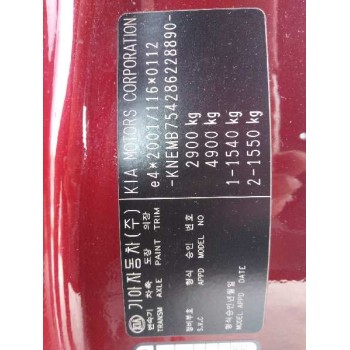 kia carnival / grand carnival iii (vq) del año 2009