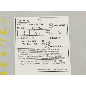 Recambio de sistema audio / radio cd para hyundai i10 1.0 cat referencia OEM IAM 96170B90004X  
