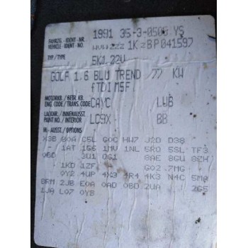 volkswagen golf vi (5k1) del año 2010