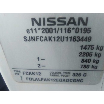 nissan micra (k12e) del año 2003