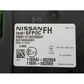 Recambio de modulo electronico para nissan x-trail iii (t32_, t32r, t32rr) 1.3 dig-t referencia OEM IAM 284B16FP0C A2C1603040501