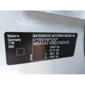 bmw serie 1 lim. (f20) del año 2012